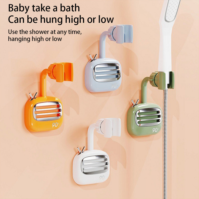 Στήριγμα κεφαλής ντους Χειρός Τοίχο Στήριγμα μπάνιου ντους Αδιάβροχο Stand Punch Δωρεάν Αντικατάσταση Organizer Ροζ