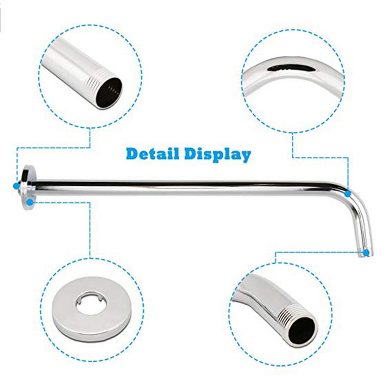 Ανοξείδωτος χάλυβας κεφαλής ντους, βραχίονας φλάντζας μπάνιου, προέκταση ντουζιέρας βροχής, Universal εξαρτήματα μπάνιου