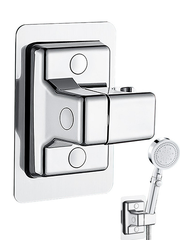 Ισχυρή αναρρόφηση με προστασία σκουριάς Χωρίς ρυθμιζόμενο στήριγμα διάτρησης Μαύρο ασημί Στιβαρό ABS Universal αυτοκόλλητη βάση ντουζιέρας