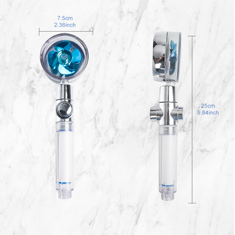 Tornado Filter Shower Head 360 Turbo Επεξεργασία νερού υψηλής πίεσης Save Fan Φορητό ντους με φίλτρο για αξεσουάρ μπάνιου