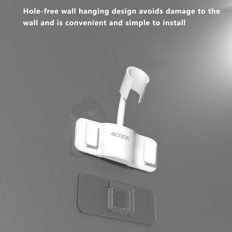 Βάση ντουζιέρας Μπάνιο Ντους Ψεκαστήρας τοίχου Πλαστική Κεφαλή ντους Στήριγμα τοίχου γκρι