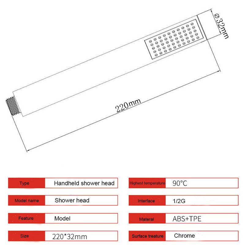 Ντουζιέρα Dokour Νέο Σχήμα Μοντέρνο ABS Επιχρωμιωμένο Λεπτό Αξεσουάρ Μπάνιου Μπανιέρα Βροχή Στρογγυλή Χειροκίνητη Κεφαλή ντους Εξοικονόμηση νερού