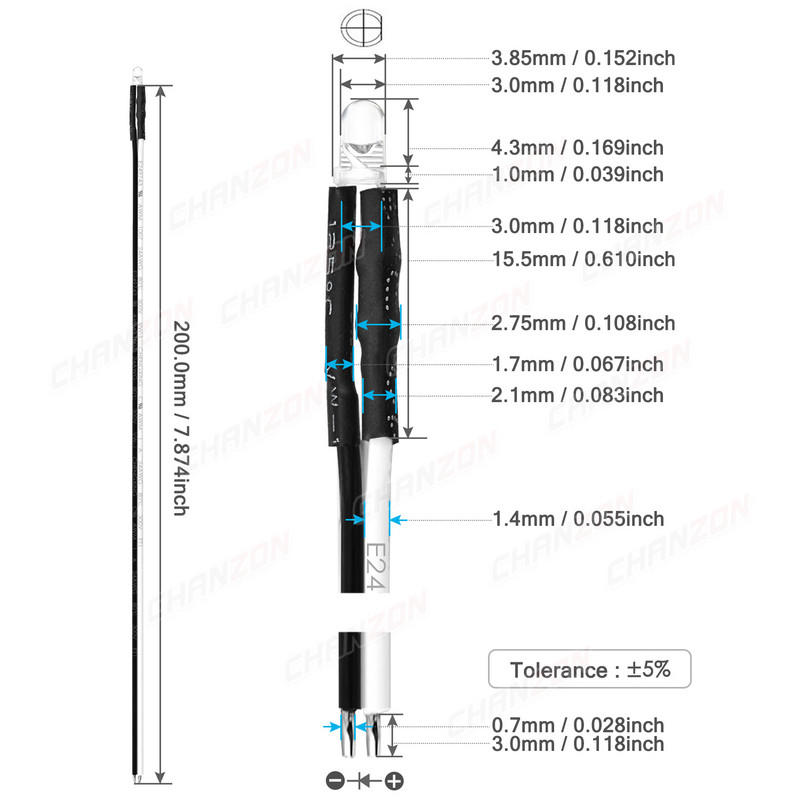 20 τεμ. 3mm 12V προκαλωδιωμένες φωτεινές χάντρες LED που αναβοσβήνουν Λευκό Κόκκινο Πράσινο Μπλε Κίτρινο Γρήγορο αργό φλας RGB που αναβοσβήνει Προενσύρματο λαμπτήρα
