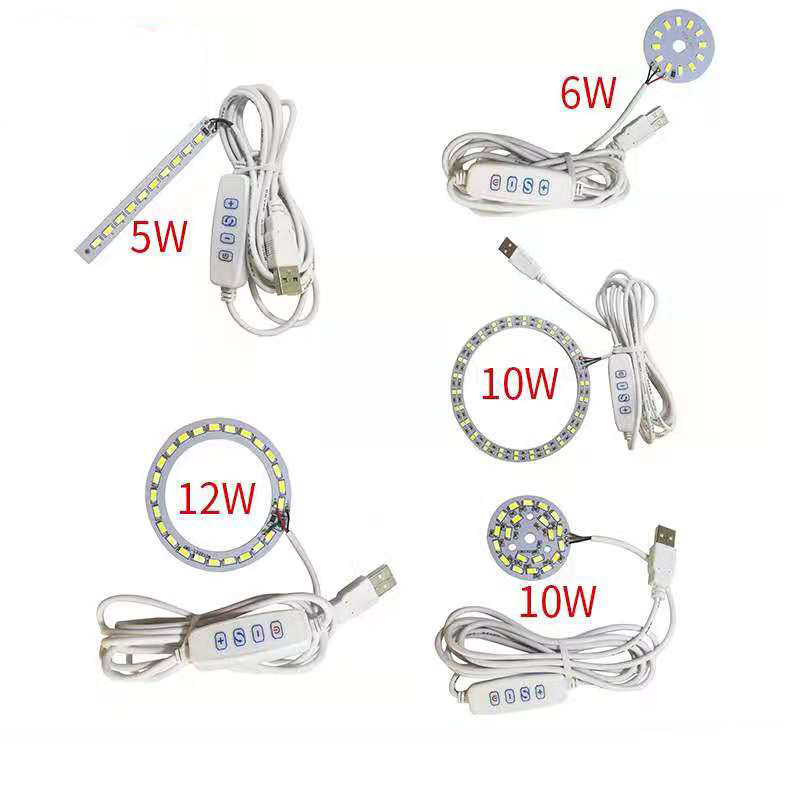 1/5 τμχ DC5V Dimmable LED chip 5/6/10/12W Surface Light Source SMD 5730 Double Color LED Light Beads DIY Tricolor Adjustable