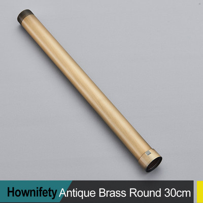 Apvalus kvadratinis prailginamasis vamzdis dušo maišytuvas Priedai Extra Extend Tube juodas chromas nikelis 30 cm/ 40 cm