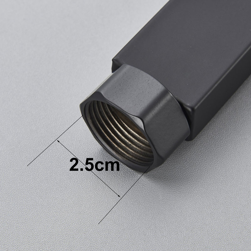 Apvalus kvadratinis prailginamasis vamzdis dušo maišytuvas Priedai Extra Extend Tube juodas chromas nikelis 30 cm/ 40 cm