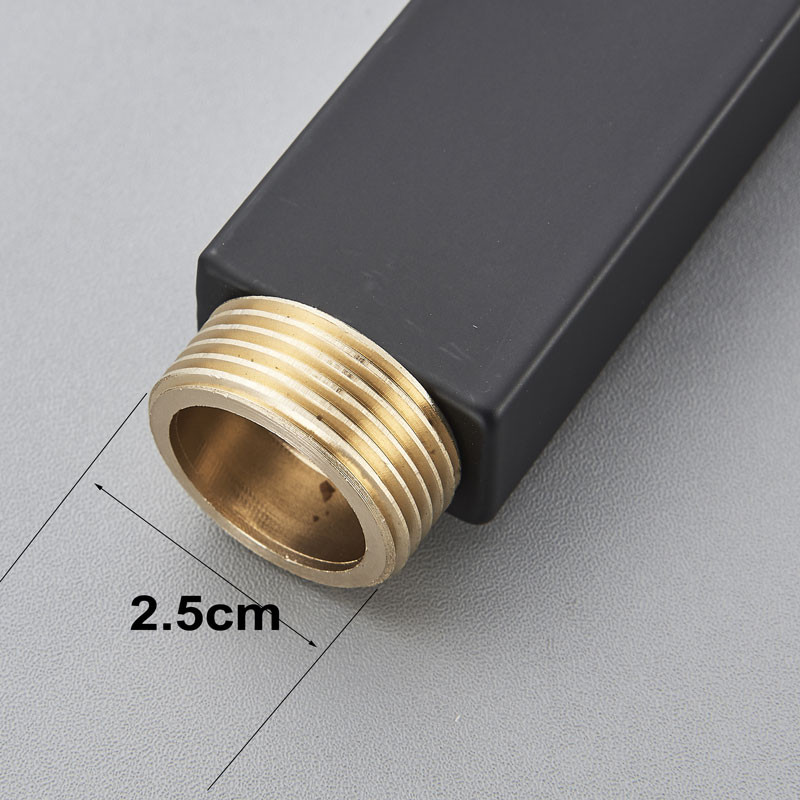 Apvalus kvadratinis prailginamasis vamzdis dušo maišytuvas Priedai Extra Extend Tube juodas chromas nikelis 30 cm/ 40 cm