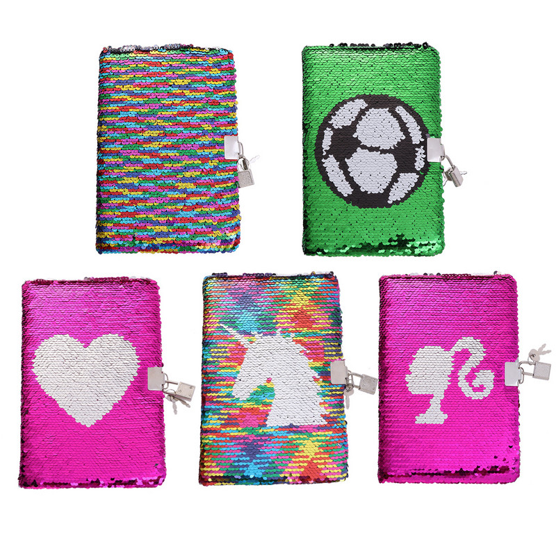 Sequin Football Journal Secret Diary with Lock, Notebook Private Journal Ποδοσφαιρικό σημειωματάριο Δώρα για αγόρι