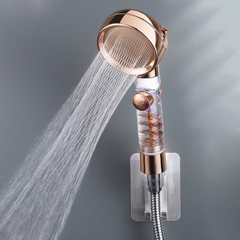 Модерен 3 режима душ слушалка Турбо филтър високо налягане Прозрачен спа дъжд Златен аксесоар за баня Кран Аксесоари Безплатна доставка