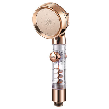 Модерен 3 режима душ слушалка Турбо филтър високо налягане Прозрачен спа дъжд Златен аксесоар за баня Кран Аксесоари Безплатна доставка