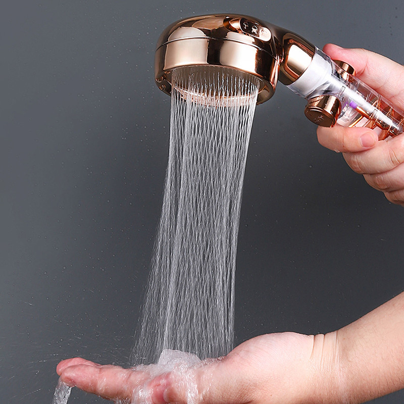 Σύγχρονη κεφαλή ντους 3 λειτουργιών Turbo φίλτρο υψηλής πίεσης Clear Spa Rain Χρυσό αξεσουάρ μπάνιου Αξεσουάρ βρύσης Δωρεάν αποστολή