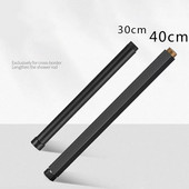 Must kroomitud ümmargune ruudukujuline pikendustoru 30/40 cm universaalse liidese pikendustoru vannitoa dušisegisti ekstra pikendatav toru