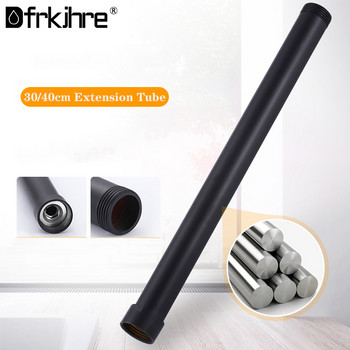 Μαύρο χρώμιο στρογγυλό τετράγωνο σωλήνα προέκτασης 30/40cm Universal Interface Extension Pipe Μπάνιο Ντους Βρύση Extra Extend Tube