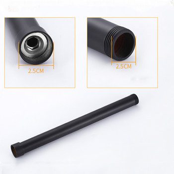 Μαύρο χρώμιο στρογγυλό τετράγωνο σωλήνα προέκτασης 30/40cm Universal Interface Extension Pipe Μπάνιο Ντους Βρύση Extra Extend Tube