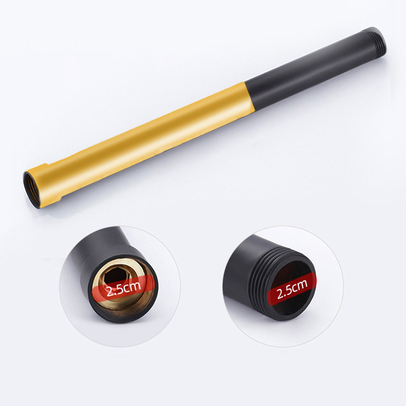 Must kroomitud ümmargune ruudukujuline pikendustoru 30/40 cm universaalse liidese pikendustoru vannitoa dušisegisti ekstra pikendatav toru