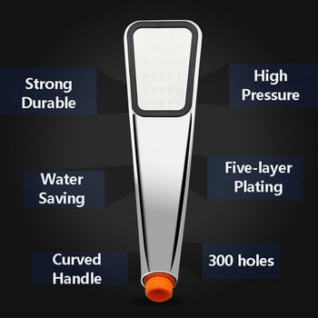 VEHHE Водоспестяваща дъждовна душ глава Хромирана повърхност 300 дупки Алуминиев душ под високо налягане Аксесоар за баня Спрей дюза