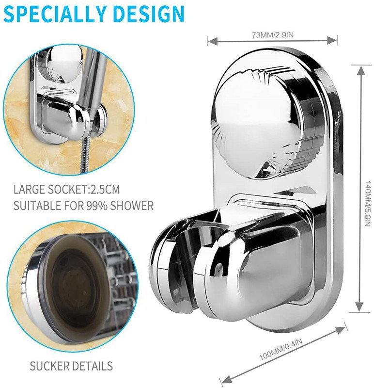 Dušo galvutės laikiklis be smūgių Dušo stovas Reguliuojamas siurbimo puodelis Vonios kambario dušo galvutės priedai Vonios kambario priedai