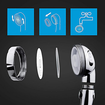 Zloog 3 режима Функция Душ слушалка с високо налягане Баня Масаж под налягане Универсален ръчен комплект душ слушалки за баня