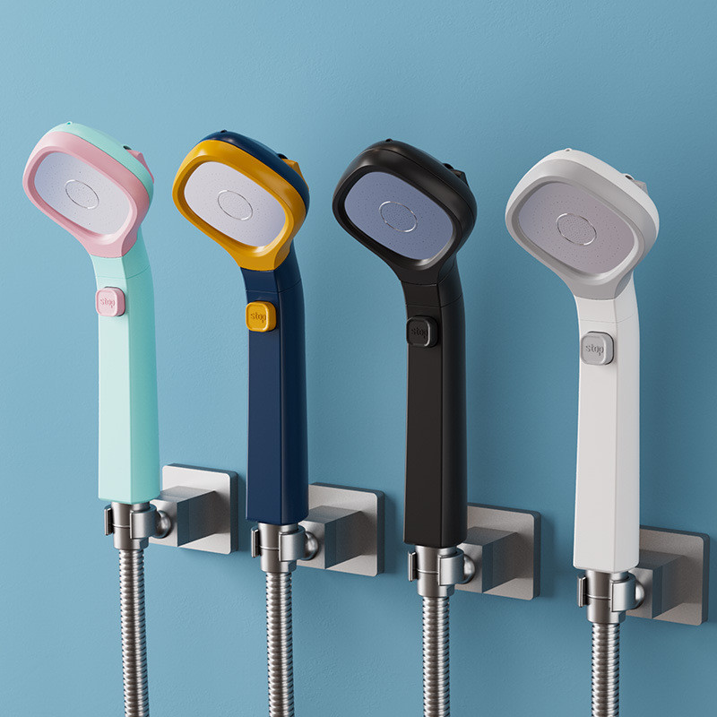 Αξεσουάρ μπάνιου κεφαλής ντους 4 ρυθμιζόμενης λειτουργίας υψηλής πίεσης εξοικονόμησης νερού με ένα κλειδί Stop Water Αξεσουάρ μπάνιου με κεφαλή ντους