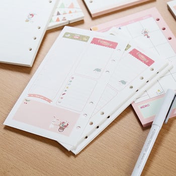 A5 A6 Kawaii Loose Leaf Notebook Paper Refill Spiral Binder Ευρετήριο Εσωτερικές σελίδες Μηνιαία εβδομαδιαία ημερήσια διάταξη προγραμματισμού