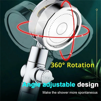 Нови душове, ръчни душове с високо налягане, спестяващи вода на 360 градуса, въртящи се с двоен турбо вентилатор, спа душове, аксесоари за баня