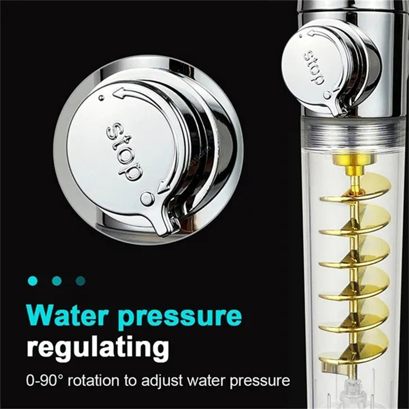 Νέες κεφαλές ντουζιέρας Αξεσουάρ μπάνιου ντουζιέρας κεφαλής ντους χειρός υψηλής πίεσης εξοικονόμησης νερού 360 μοιρών Περιστρεφόμενος διπλός ανεμιστήρας Turbo Spa