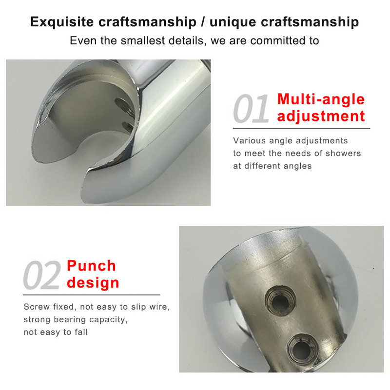 Στήριγμα ντους Βάση βάσης ψεκαστήρα Ακροφύσιο κράμα ψευδαργύρου συμπαγές μέγεθος Οικιακά αξεσουάρ Προμήθειες μπάνιου Ασημί