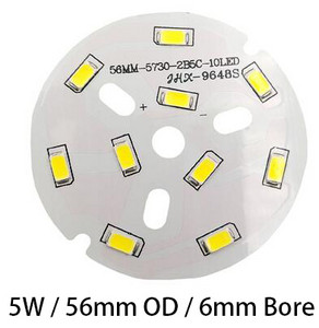 5W 9W 12W 18W 24W 5730 0.3A 6mm 10mm furat átmérő 56mm 78mm 85mm 100mm külső átmérőjű melegsárga fehér SMD LED-es alap izzólámpa gyöngysugárzó