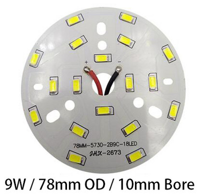 5W 9W 12W 18W 24W 5730 0.3A 6mm 10mm furat átmérő 56mm 78mm 85mm 100mm külső átmérőjű melegsárga fehér SMD LED-es alap izzólámpa gyöngysugárzó