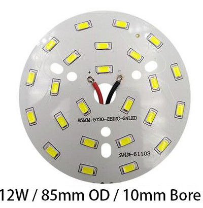 5W 9W 12W 18W 24W 5730 0.3A 6mm 10mm furat átmérő 56mm 78mm 85mm 100mm külső átmérőjű melegsárga fehér SMD LED-es alap izzólámpa gyöngysugárzó
