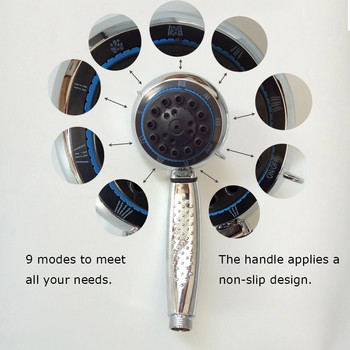 8 режима Дъждовна душ глава с високо налягане Водоспестяващ филтър Спрей дюза СПА душ Висококачествени аксесоари за баня
