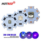 UV LED 3V 6V 12V 3W 5W 10W12W Lila 3535 XPE 5050 XML LG6565 Chip Light 365 nm 370 NM 395 nm 405 nm A nyomtató kikeményítésének ellenőrzéséhez