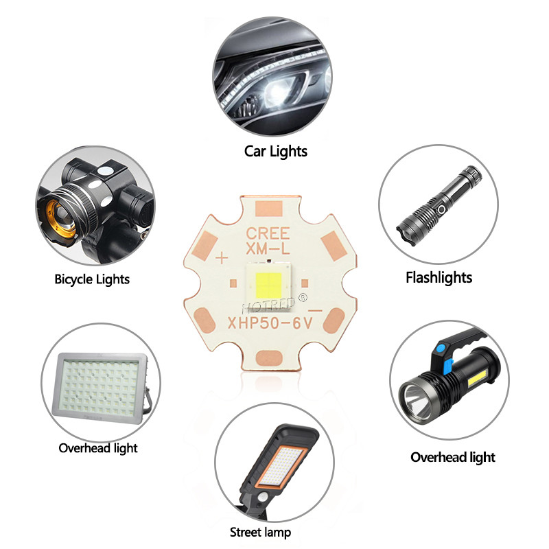 LED 12V 6V 18W20W CREE XHP50.3 Generation HI Cold White Chip 2191Lumens XLamp SMD 5050 Bulb with DTP Copper MCPCB φακός DIY