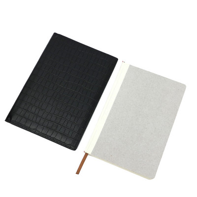 Ingyenes egyéni betűk Saffiano PU bőr A5 notebook krokodil mintás naplóborító A5 napló Napirend Irodaszerek Ajándék