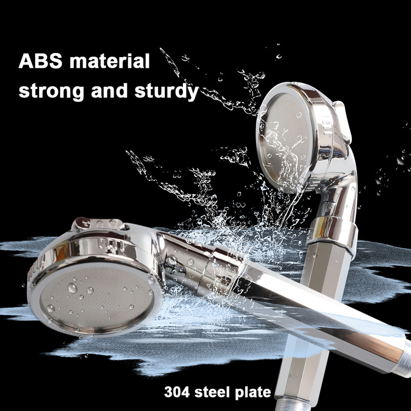 Zhangji 3 λειτουργιών επιχρωμιωμένη κεφαλή ντους με βαμβακερό φίλτρο στη λαβή Εξοικονόμηση νερού υψηλής πίεσης για ηλεκτρικά ντους