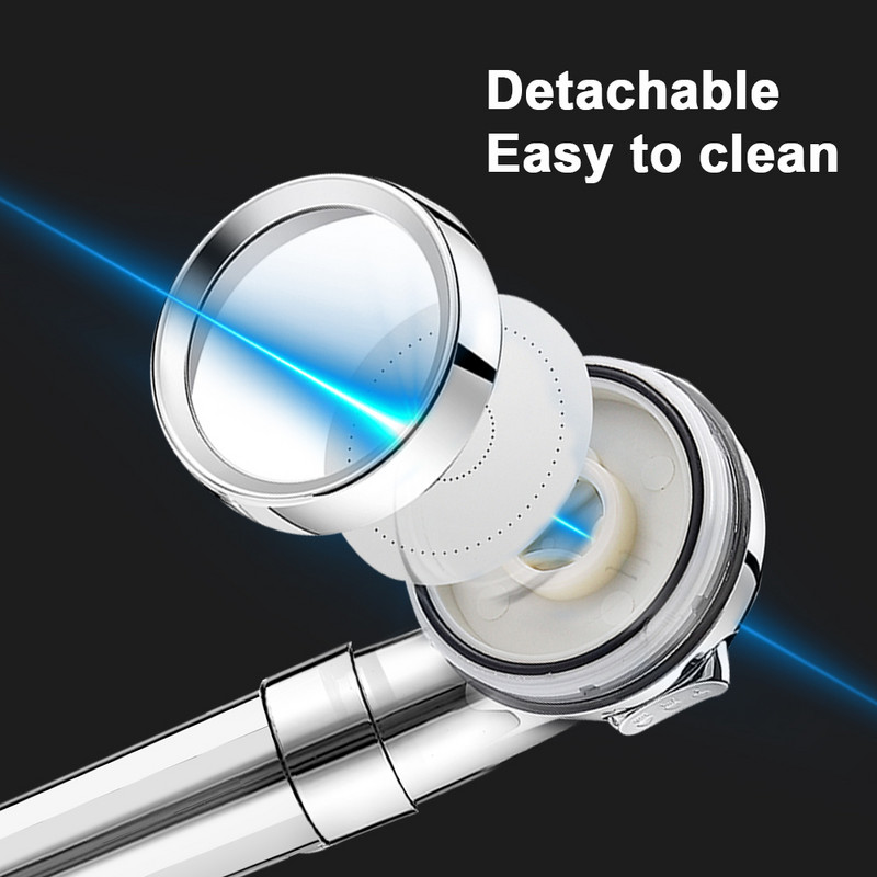 Zhangji 3 λειτουργιών επιχρωμιωμένη κεφαλή ντους με βαμβακερό φίλτρο στη λαβή Εξοικονόμηση νερού υψηλής πίεσης για ηλεκτρικά ντους