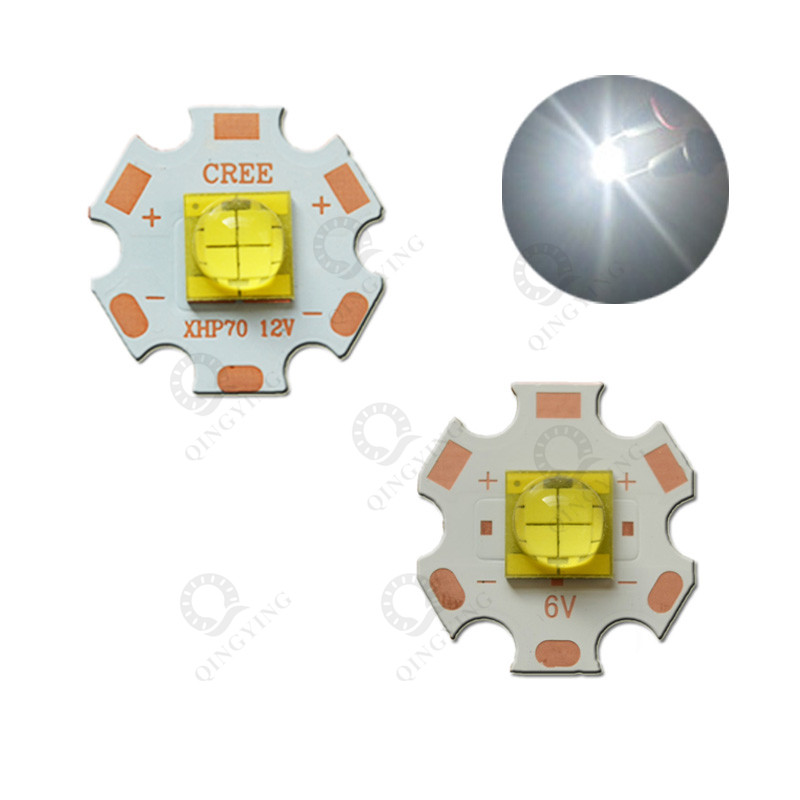 XLamp XHP70 6V 12V LED Ψυχρό Λευκό 6500K Θερμό Λευκό 3000K Μπλε 460nm Με 20mm DTP Copper PCB για φακό Πηγή φωτός