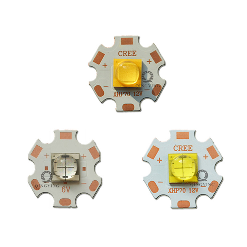 XLamp XHP70 6V 12V LED Ψυχρό Λευκό 6500K Θερμό Λευκό 3000K Μπλε 460nm Με 20mm DTP Copper PCB για φακό Πηγή φωτός