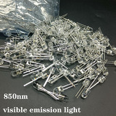 100db 5mm-es IR LED 850nm átlátszó lencsés infravörös dióda 20mA átlátszó 5 mm-es átmenő lyuk fénykibocsátó dióda 850nm LED lámpa