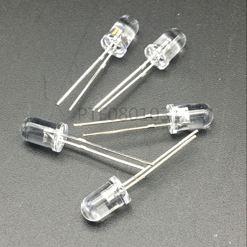100 τμχ 5mm IR LED 850nm Clear Lens Infrared Diode 20mA Διάφανη 5 mm Through Hole Light Emitting Diode 850 nm Λαμπτήρας LED