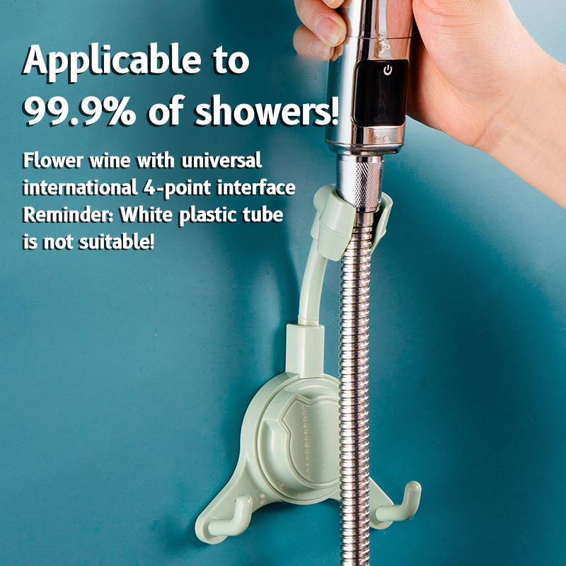 Βάση κεφαλής ντουζιέρας Μπάνιου Αυτοκόλλητοι γάντζοι Στήριγμα ντους Κρεμάστρα τοίχου με 2 άγκιστρα Βάση βάσης SPA