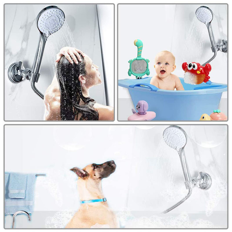 Universalūs reguliuojami dušo tvirtinimo laikikliai siurbtuko laikiklis, pilnai padengtas vonios kambario dušo bėgelio galvutės laikiklis, stabilus sukimasis