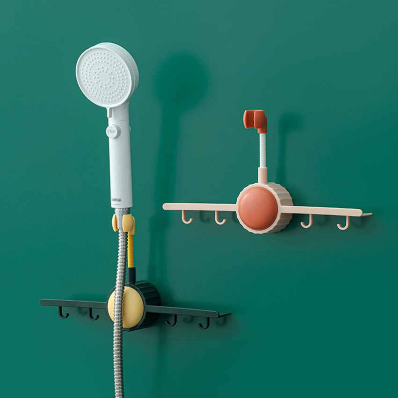 Βάση κεφαλής ντους 360° Ρυθμιζόμενη αυτοκόλλητη βάση κεφαλής ντους Βάση τοίχου με 4 άγκιστρα Βάση SPA Μπάνιο Universal ABS