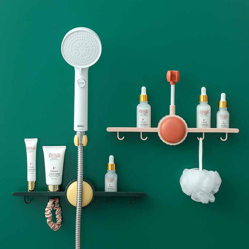 Βάση κεφαλής ντους 360° Ρυθμιζόμενη αυτοκόλλητη βάση κεφαλής ντους Βάση τοίχου με 4 άγκιστρα Βάση SPA Μπάνιο Universal ABS