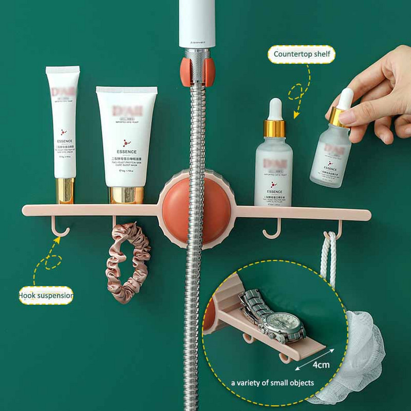 Βάση κεφαλής ντους 360° Ρυθμιζόμενη αυτοκόλλητη βάση κεφαλής ντους Βάση τοίχου με 4 άγκιστρα Βάση SPA Μπάνιο Universal ABS