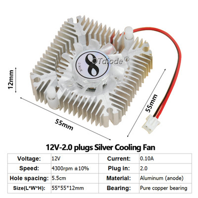 LED hűtőborda hűtő alumínium ventilátorral 5 V 12 V radiátor hűtő hűtőborda 3 W 5 W 10 W COB elektronikus chip IC LED számítógép hő