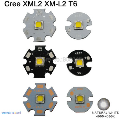 Cree XLamp XM-L2 XML2 T6 10W Alb neutru 4500K Emițător de lumină LED de mare putere Perlă pentru lanternă 16mm sau 20mm Negru/Alb PCB