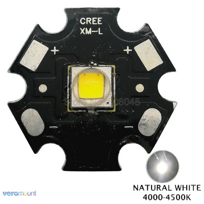 Cree XLamp XM-L2 XML2 T6 10W semleges fehér 4500K nagy teljesítményű LED fénykibocsátó gyöngy zseblámpához 16mm vagy 20mm fekete/fehér PCB