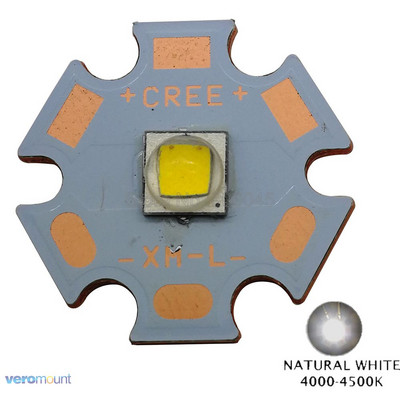 Cree XLamp XM-L2 XML2 T6 10W semleges fehér 4500K nagy teljesítményű LED fénykibocsátó gyöngy zseblámpához 16mm vagy 20mm fekete/fehér PCB