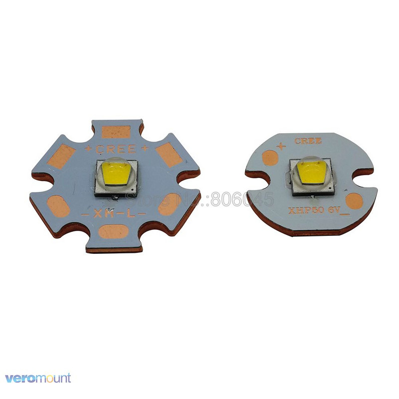 Cree XLamp XM-L2 XML2 T6 10W Neutral White 4500K High Power LED Light Emitter Bead για φακό 16mm ή 20mm Ασπρόμαυρο PCB